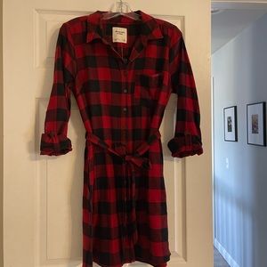 Abercrombie and Fitch buffalo check shirt dress in size M. NWT.